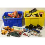 Die-cast model road haulage vehicles.