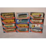 Die-cast model buses by Exclusive First Editions.