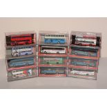 Die-cast model buses by Corgi from the 'Original Omnibus' range.