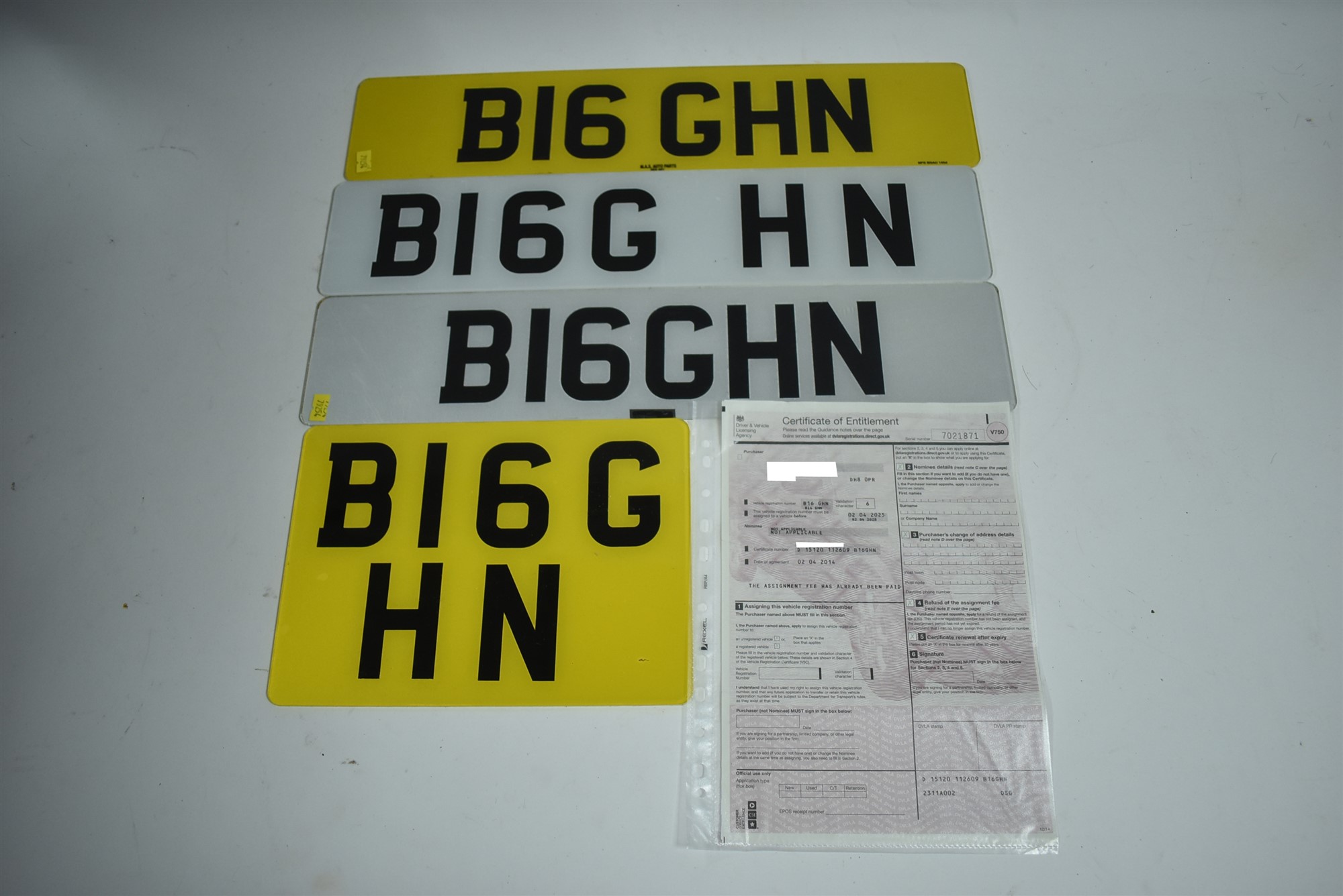 Number plate BI6GHN