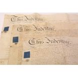 Three vellum indentures relating to Hartlepool Railway Construction 1883.