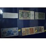 Reichsbank notes with Belgian post-war stamps