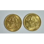 Two half sovereigns