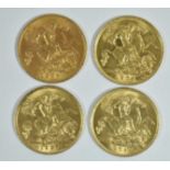 Four half sovereigns