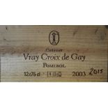 Twelve bottles of Chateau Vray Croix de Gay