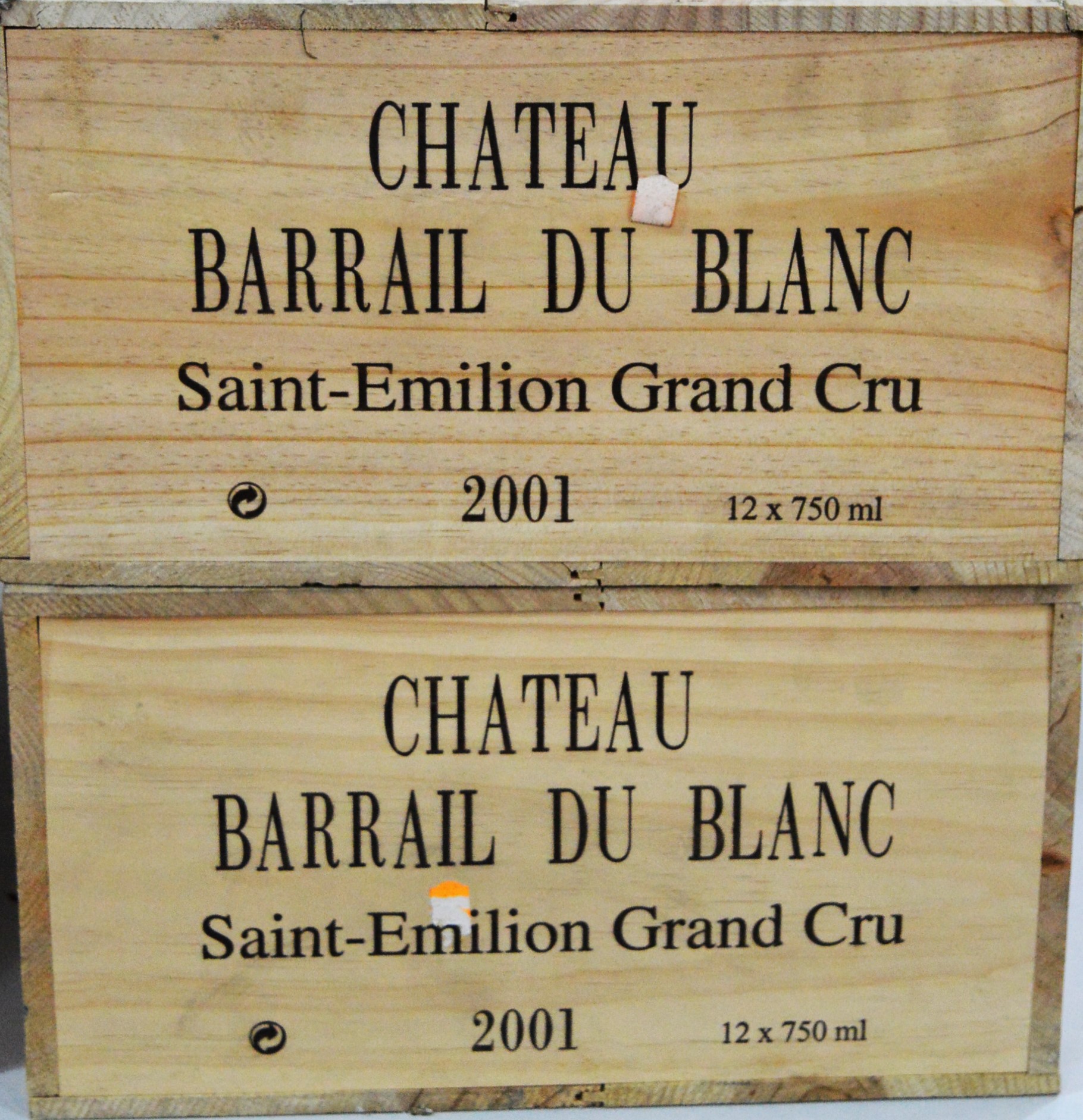 Twenty-Four bottles of Chateau Barrail du Blanc.