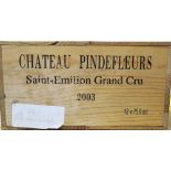 Twelve bottles of Chateau Pindefleurs.