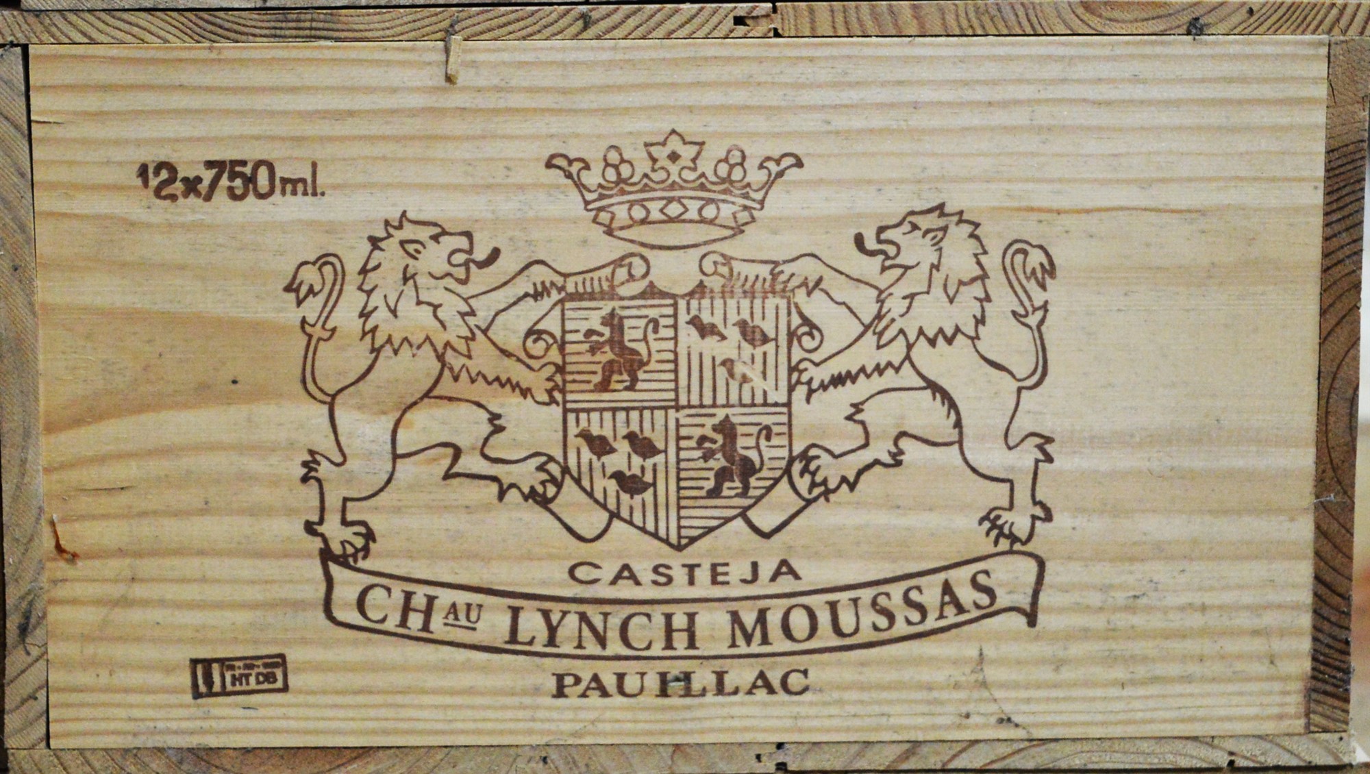 Twelve bottles of Lynch Moussas.