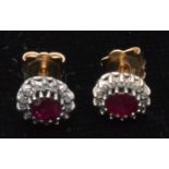 Ruby and diamond earrings