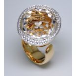 Al Coro white topaz and diamond ring