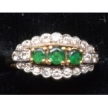 Emerald and diamond ring