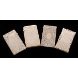 Four silver card cases