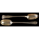 Two silver gravy spoons