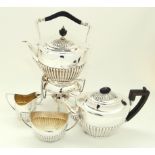 Four piece silver tea service