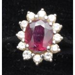 Ruby and diamond ring