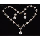 Cubic Zirconia necklace and earrings
