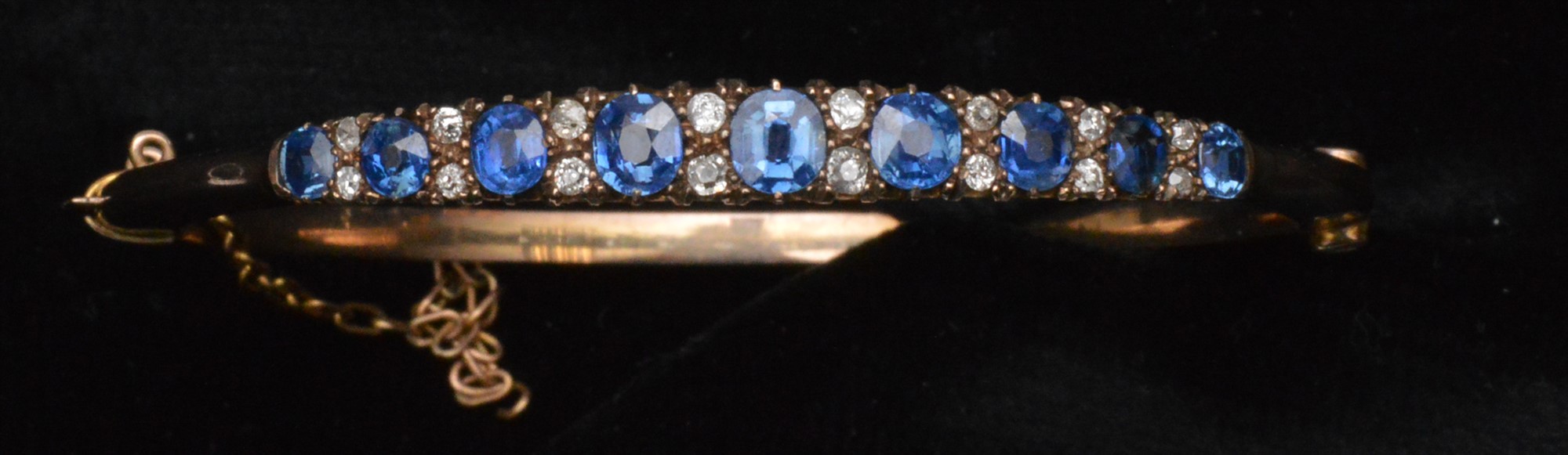 Sapphire and diamond bangle