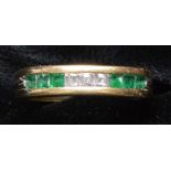 Emerald and diamond ring