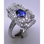 Sapphire and diamond dress ring