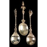 Three silver apostle spoons