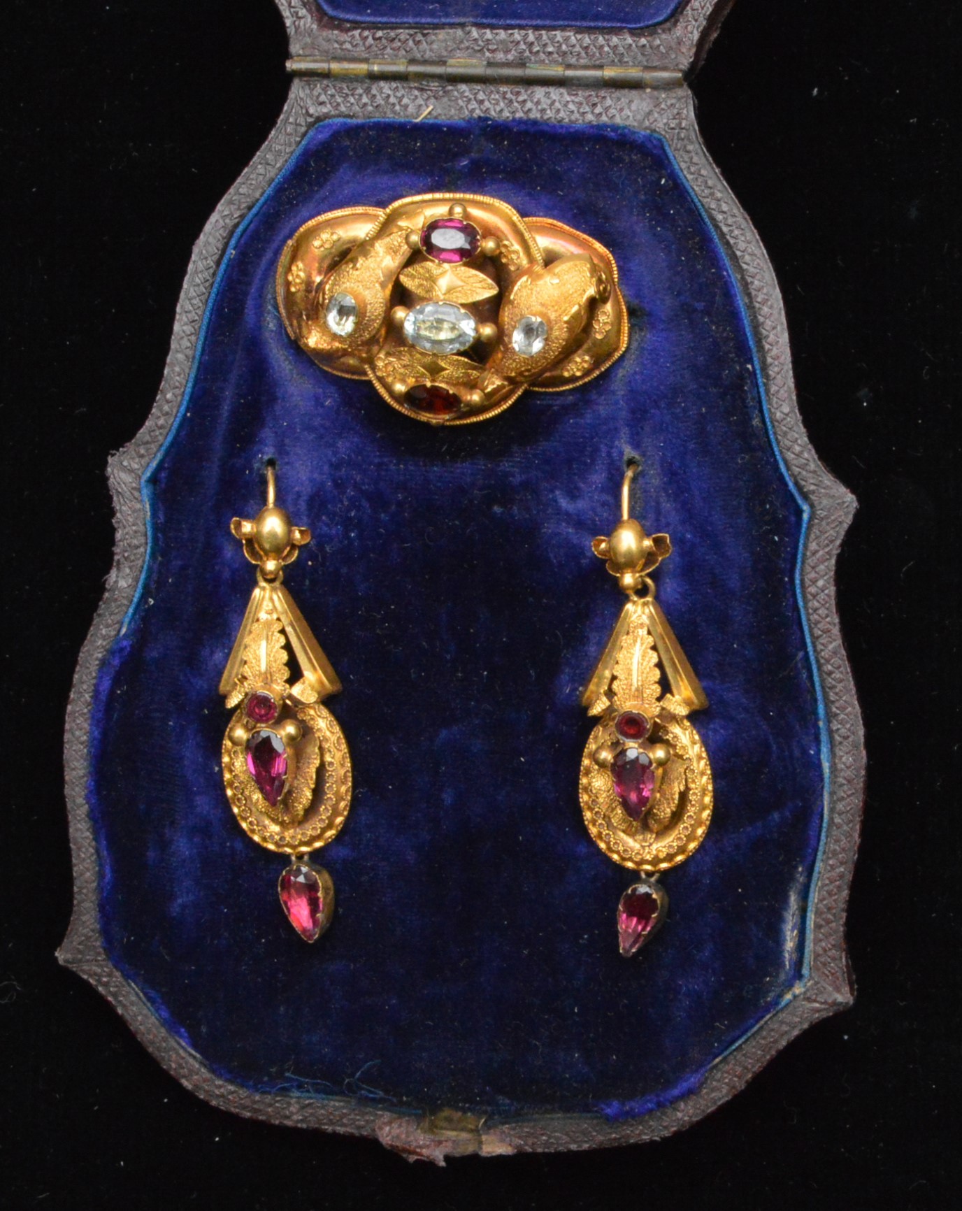 Victorian brooch and earrings