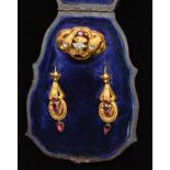 Victorian brooch and earrings