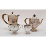 Four piece silver tea service