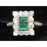 Emerald and diamond ring