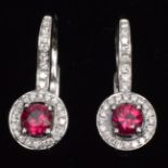 Ruby and diamond earrings