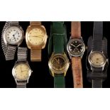 Six vintage wristwatches.