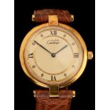 Must de Cartier: a silver-gilt lady's Vermeil wristwatc