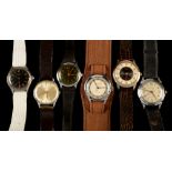 Six vintage wristwatches.