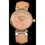 Louis Vuitton: a tambour 'Lovely Diamonds' stainless steel lady's wristwatch