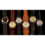 Six vintage wristwatches.