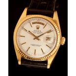 Rolex Oyster Perpetual Day Date: an 18 carat yellow gold gentleman's wristwatch