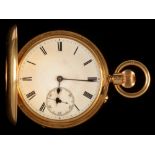 18ct gold half hunter pocket watch