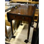 19th century mahogany pembroke table with end drawer