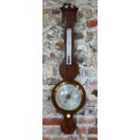 Soudett - A 19th century mahogany wheel barometer with silver register and thermometer scale, 96