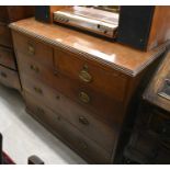 Georgian oak chest of two short and three long drawers (a/f)