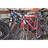 Raleigh vintage road bike, Jupiter road bike and three various mountain bikes [p18051688 p18014831