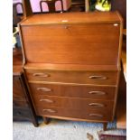 G Plan style teak bureau with four drawers