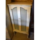 Painted part glazed cabinet raised on cabriole supports