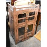 A stained hardwood indian meat safe