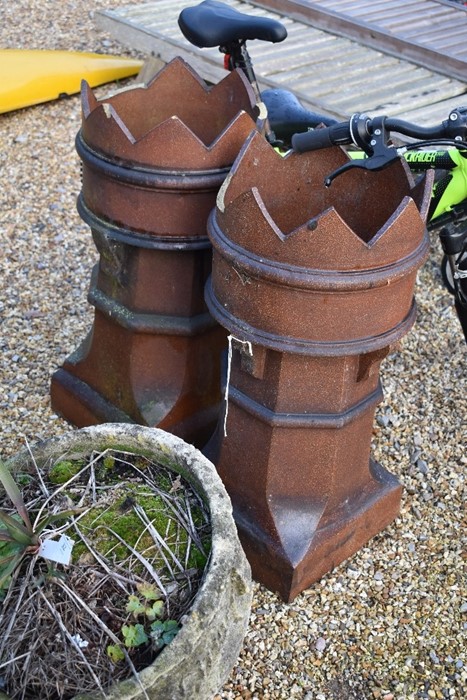 Pair of glazed chimney pots (A/F)