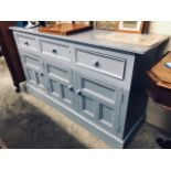 Blue painted low dresser