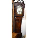 A 19th century  'Cook' mahogany longcase clock with eight day movement, the dial painted with