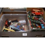 A collection of die-cast Lesney and other toy vehicles, toy aircraft etc., in play-worn condition