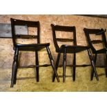 A set of four oak and elm provincial dining chairs to/w a 19th century ladderback side chair (5)