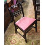 Pair of mahogany Carolean backed side chairs to/w stickback open armchair (3)