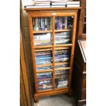 Inlaid mahogany bookcase/display cabinet with single glazed door enclosing three shelves